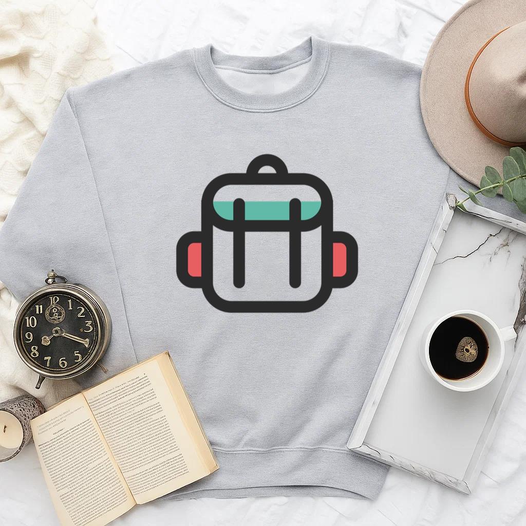 Travel Backpack Colored Stroke Icon Sweatshirt image 1