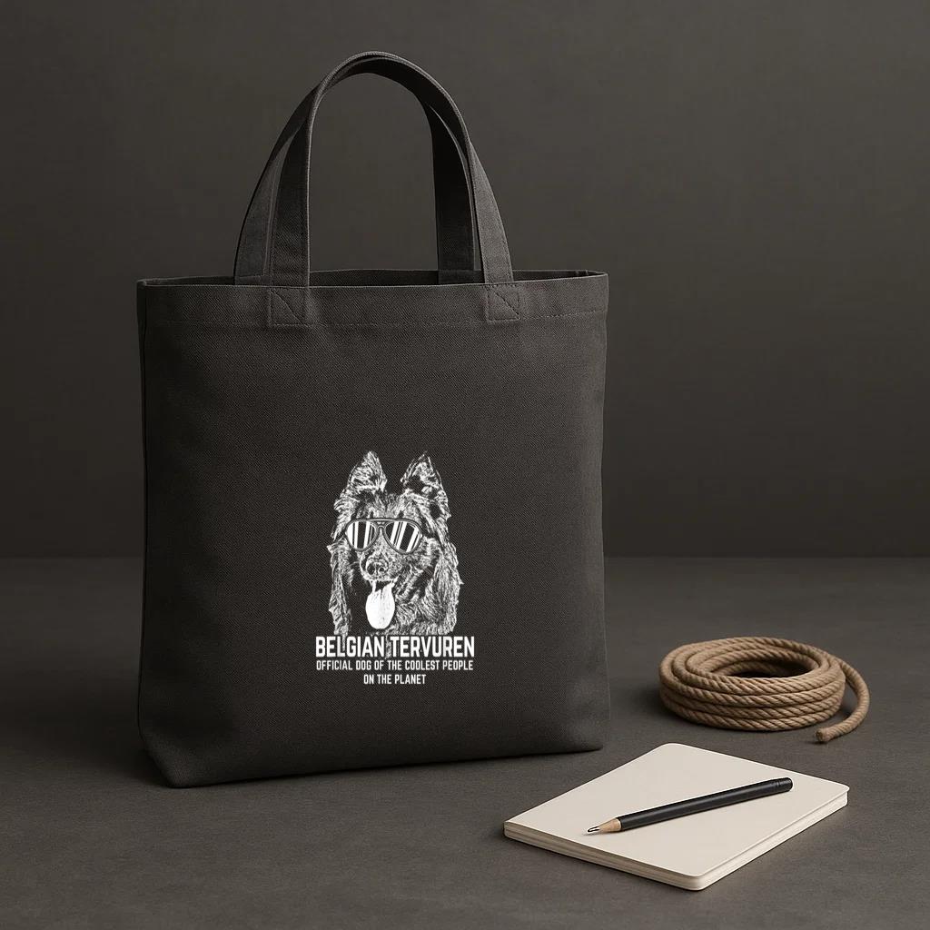 Belgian Tervuren Dog Tote Canvas Bag image 1
