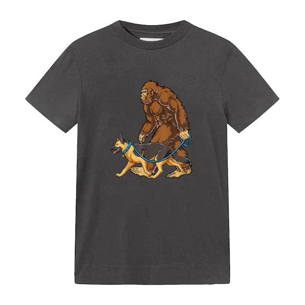 Bigfoot Dog Walk German Shepherd T-Shirt image 0