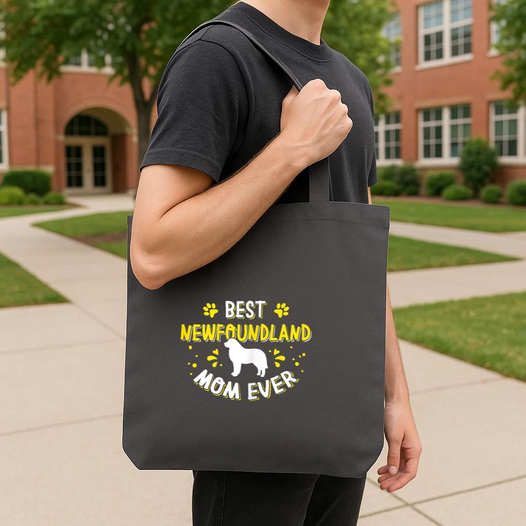 Best Newfoundland Mom Ever Dog Tote Canvas Bag image 3